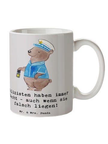 Mr. & Mrs. Panda Porzellantasse Polizist Humor mit Spruch in Grau Pastell