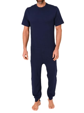 NORMANN Herren Pflegeoverall kurzarm mit langen Bein und Reißverschluß - 88598 in blau