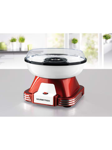 Gourmet Maxx Zuckerwatte-Maschine 500W rot/weiß Weiß