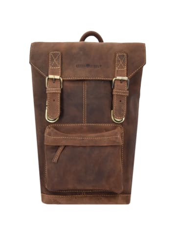 Greenburry Vintage Rucksack Leder 42 cm Laptopfach in brown