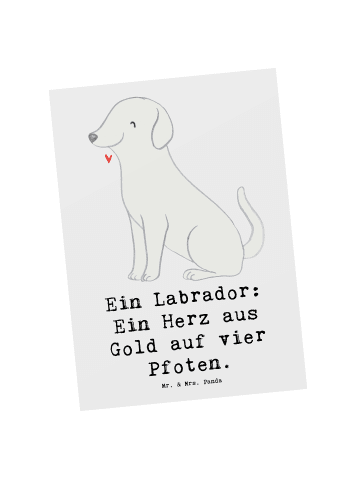 Mr. & Mrs. Panda Postkarte Labrador Herz mit Spruch in Weiß