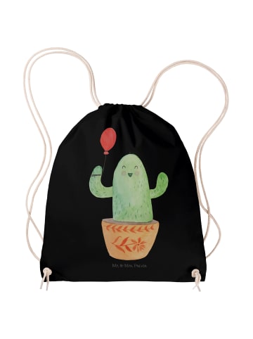 Mr. & Mrs. Panda Jutebeutel Kaktus Luftballon ohne Spruch in Schwarz