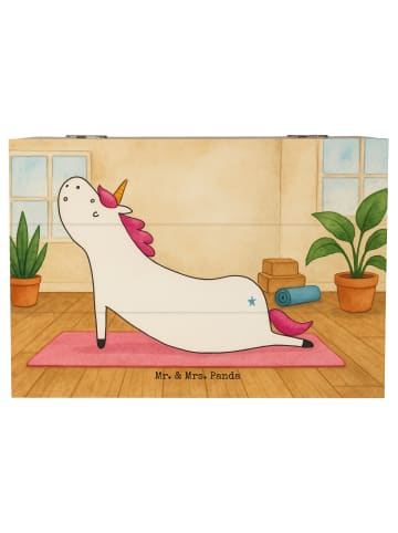Mr. & Mrs. Panda Aufbewahrungsbox Einhorn Yoga Design ohne Spruch in Weiß