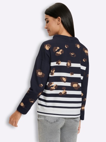 Heine Sweatshirt in marine-ecru-bedruckt