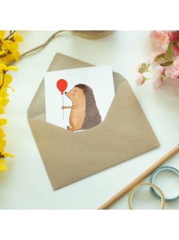 Mr. & Mrs. Panda valentinstagskarte Igel Luftballon mit Spruch in Weiß