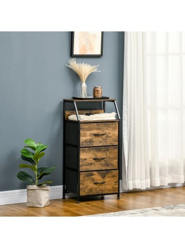 HOMCOM Kommode-44L x 29B x 92H cm-Rustikal-Braun