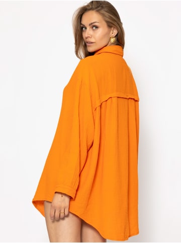 SASSYCLASSY Oversize Musselin Bluse in Orange