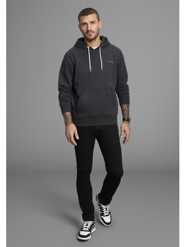 Delmao Kapuzensweatshirt in anthrazit melange