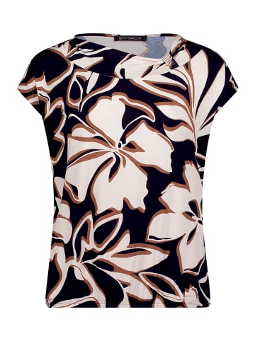 Betty Barclay Kurzarm-Shirt mit Gummizug in Dark Blue/Brown