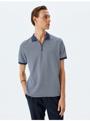 KOTON TSHIRT SS POLO in Marineblau Gestreift