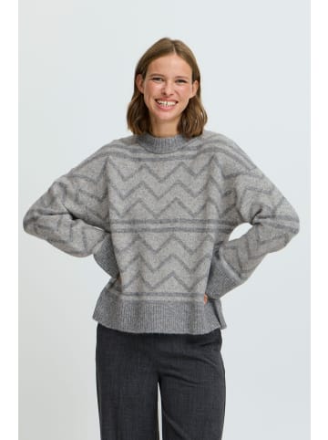 b. young Strickpullover BYOMEA Loose fit in Mid grey Melange Mix