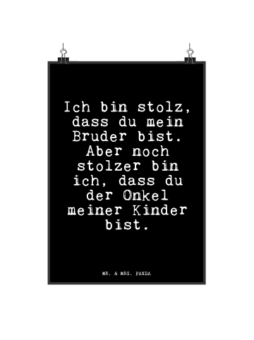 Mr. & Mrs. Panda Wandbild Ich bin stolz, dass... mit Spruch in Schwarz