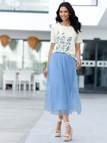 Sieh an! Druck-Shirt in ecru-himmelblau-bedruckt