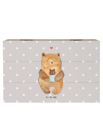 Mr. & Mrs. Panda truhe holz Bär Baby ohne Spruch in Grau Pastell