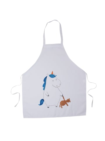 Mr. & Mrs. Panda Latzschürze Einhorn Teddy ohne Spruch in Weiß