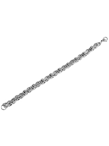 Adeliás Unisex Armband – Gliederarmband aus Edelstahl 19 cm in silber