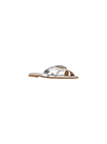 Pinko Weiß Leder Hausschuhe