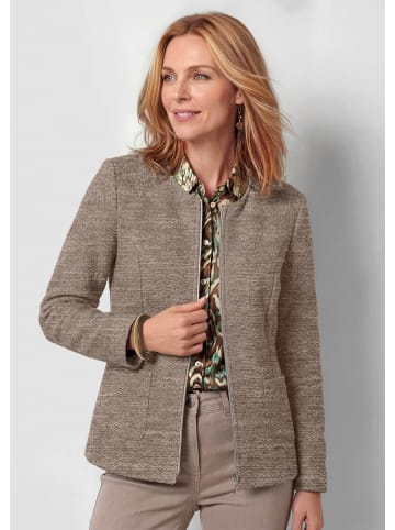 GOLDNER Kurzgröße:  Jacke im Bouclé-Look in camel / gemustert