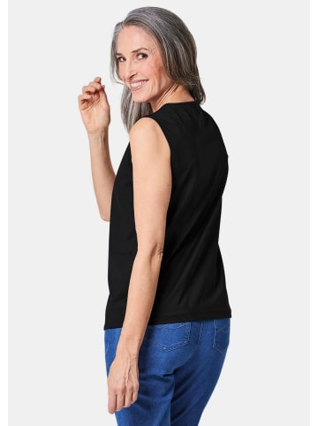 GOLDNER Kurzgröße:  Gepflegtes Top in formstabiler Ware in schwarz