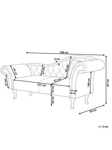 Beliani 2-tlg Chaiselongue LATTES in Beige rechtsseitig