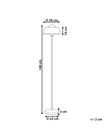 Beliani Stehleuchte SENETTE in Schwarz - (W) 29 x (H) 148 x (L) 29 cm