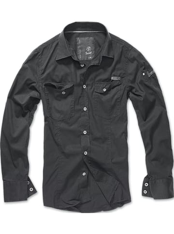 Brandit Hemd "Slim Fit Shirt Long Sleeve" in Schwarz