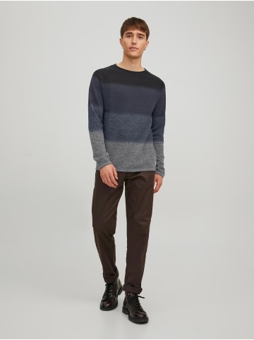 Jack & Jones Rundhals Strickpullover Langarm Sweater aus Baumwolle JJEHILL in Blau