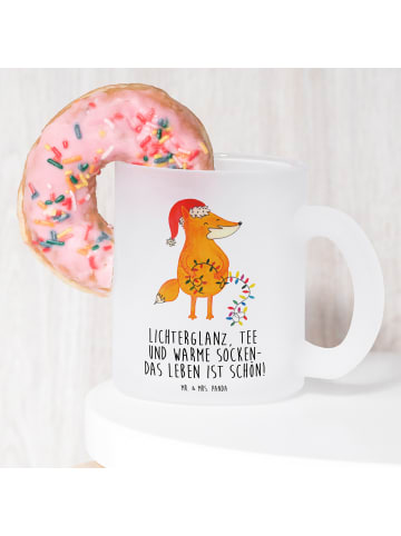 Mr. & Mrs. Panda Teeglas Fuchs Weihnachten mit Spruch in Transparent