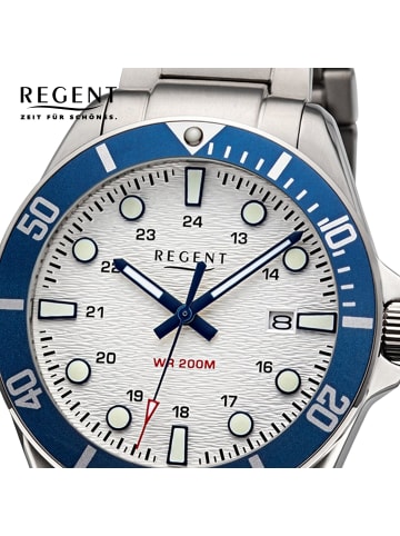 Regent Analog-Armbanduhr Regent Titan-Uhren titanfarben, silber groß (ca. 40mm)