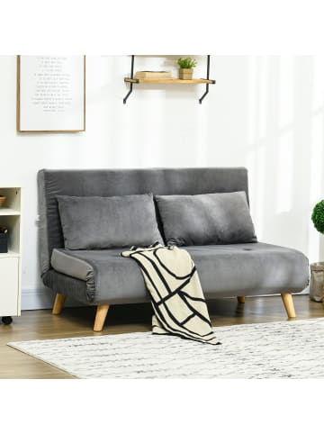 HOMCOM Schlafsofa-130L x 78B x 79H cm-Grau