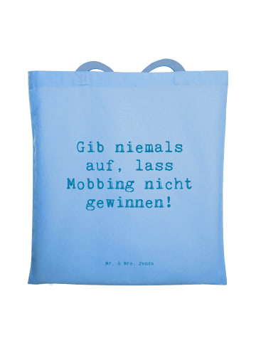 Mr. & Mrs. Panda Shopper Bag Spruch Mobbing bewältigen mit Spruch in Sky Blue