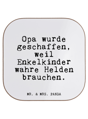 Mr. & Mrs. Panda Getränkeuntersetzer Opa wurde geschaffen, weil.... in Weiß
