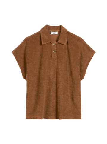 Marc O'Polo DENIM Frottee-Poloshirt wide in Melted Chocolate
