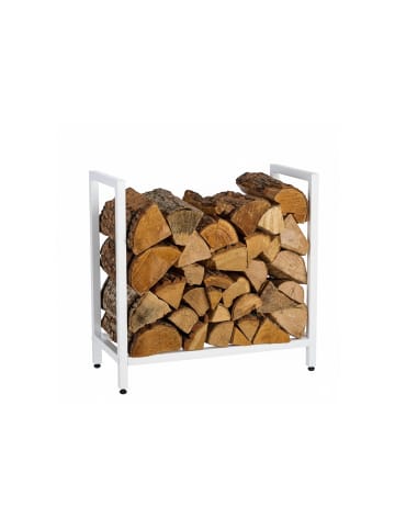 relaxdays Kaminholzregal in Weiß - (B)65 x (H)62,5 x (T)30,5 cm
