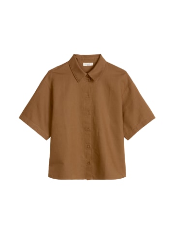 Marc O'Polo DENIM Kurzarm-Bluse relaxed in Umbra Brown