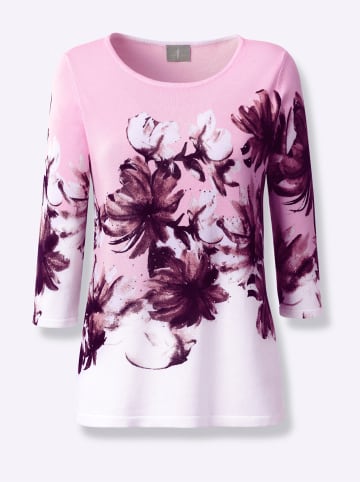 WITT WEIDEN Pullover in weiß-hellrosé-bedruckt