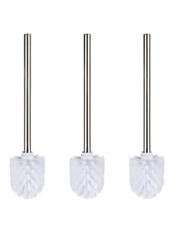 Wenko WC-Bürste mit Edelstahlstiel Glänzend 3er Set, Ø 8 x 35 cm in Glänzend