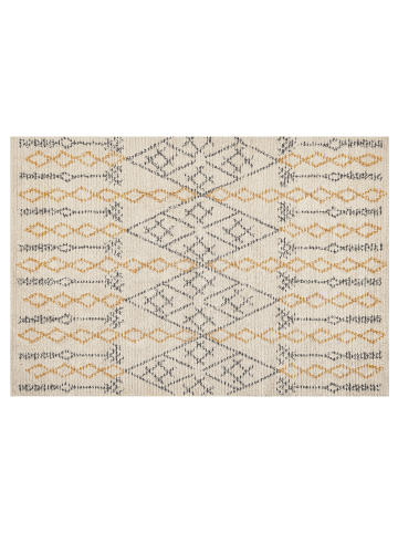 Beliani Kurzflor KADAPA in Beige/Gelb/Schwarz - (W) 140 x (H) 1.4 x (L) 200 cm