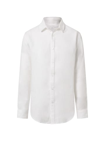 CASH-MERE.CH Leinen Hemd Langarm in Weiss