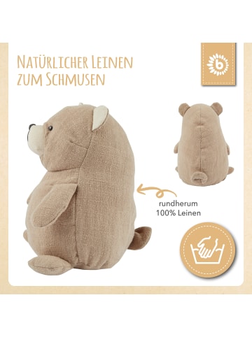 Bieco Spielwaren Kuscheltier Leinen & Musselin Bär - ab Geburt in Beige