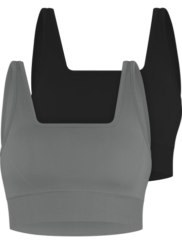Circle Five Sport-BH Doppelpack (2× Medium Support Sport-BH) in Schwarz/Anthrazit