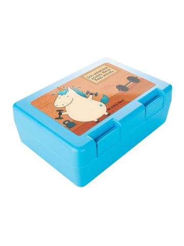 Mr. & Mrs. Panda Lunchbox Einhorn Fitness Design mit Spruch in Weiß