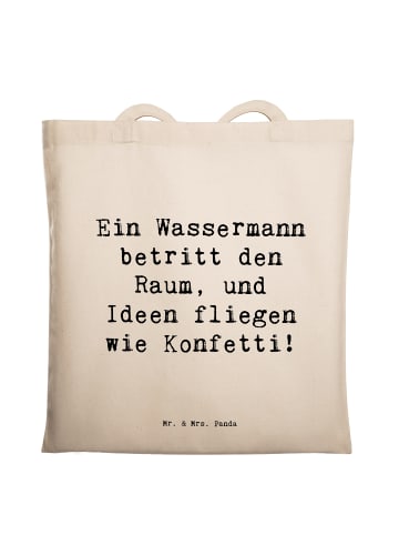 Mr. & Mrs. Panda Tote Bag Spruch Wassermann Ideenflug mit Spruch in Creme