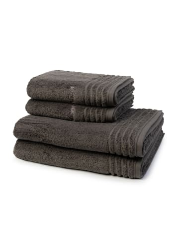 Vossen 2 X Handtuch 2 X Duschtuch im Set Vienna Style Supersoft in Slate grey