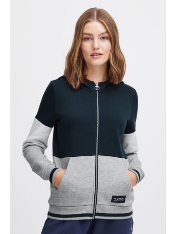 Oxmo Kapuzensweatjacke OXOmanna 21301098-ME casual Kapuzenjacke mit Color-Block in Blau