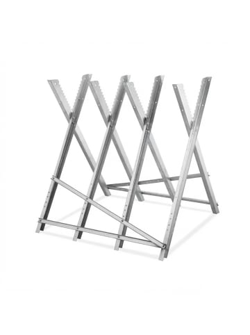 relaxdays Sägebock in Silber - (B)83 x (H)82 x (T)80 cm