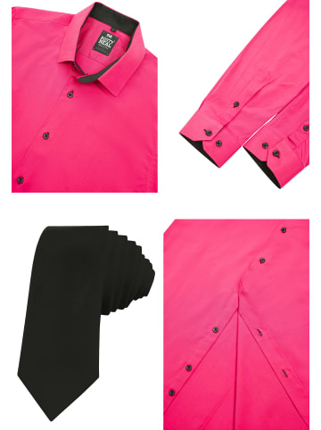 Rusty Neal Hemd mit Krawatte 2er Set in Pink