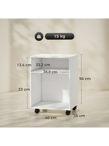 HOMCOM Druckertisch-40L x 35B x 56H cm-Weiß