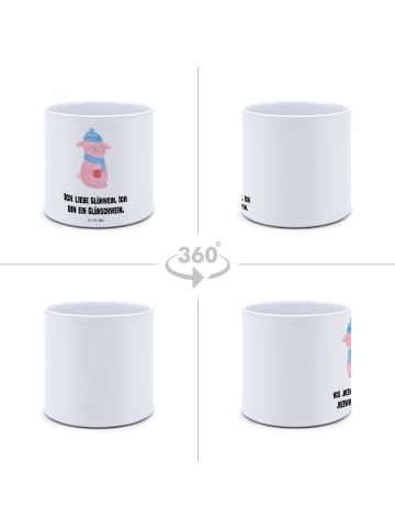 Mr. & Mrs. Panda Pflanzkübel Schwein Glühwein mit Spruch in Weiß