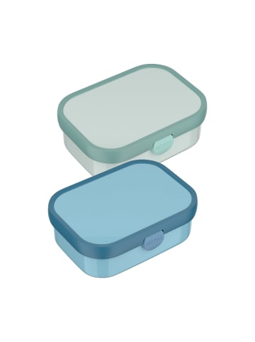 Mepal 2er Set Brotdosen mit Einsatz & Gabel Campus 700 ml in Cool Blue & Cool Mint